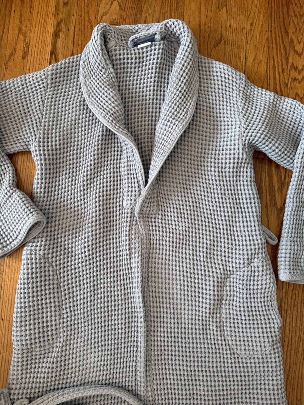 Brooklinen Gray Waffle Knit Robe L - Picture 4 of 12
